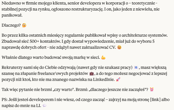 Odpowiedź na prompt persona - rozbudowany