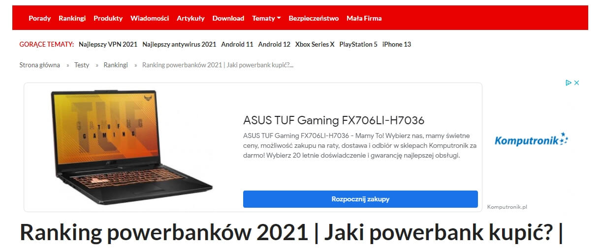 Reklama w sieci reklamowej Reklama w sieci reklamowej