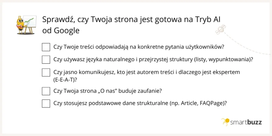 Strona poprawnie prowadzona pod tryb AI Jak sprawdzić, czy strona jest dostosowana do trybu AI?
